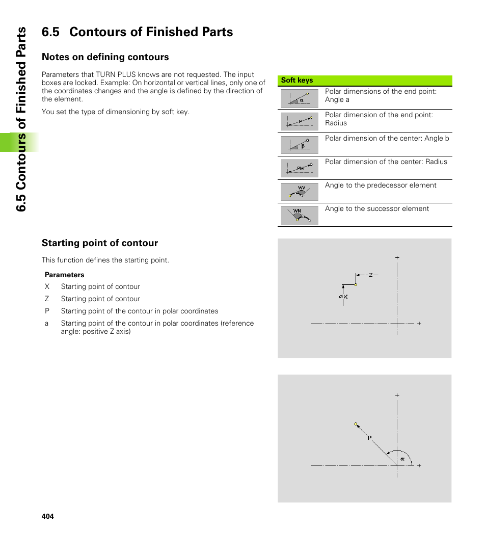 5 contours of finished parts, Notes on defining contours, Starting point of contour | HEIDENHAIN CNC Pilot 4290 V7.1 User Manual | Page 404 / 725