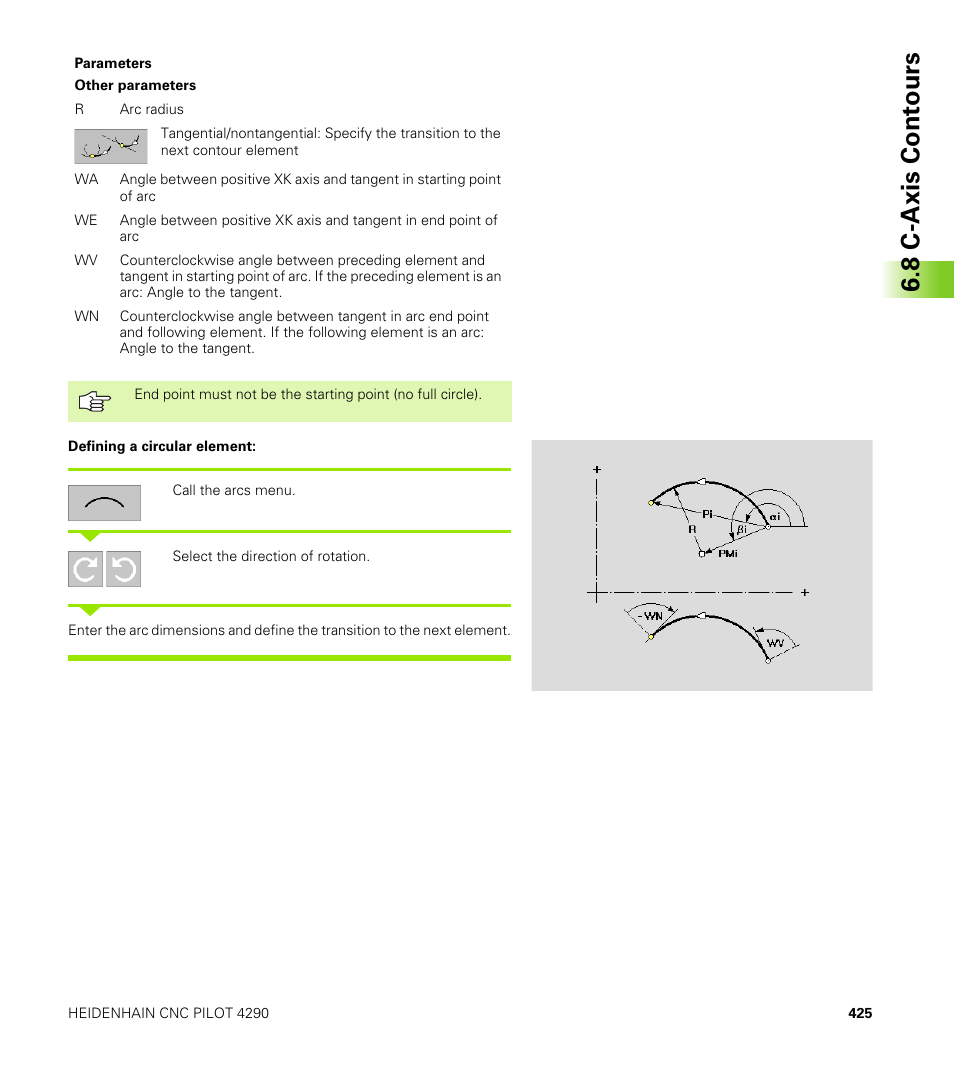 8 c-axis cont ours | HEIDENHAIN CNC Pilot 4290 V7.1 User Manual | Page 425 / 725