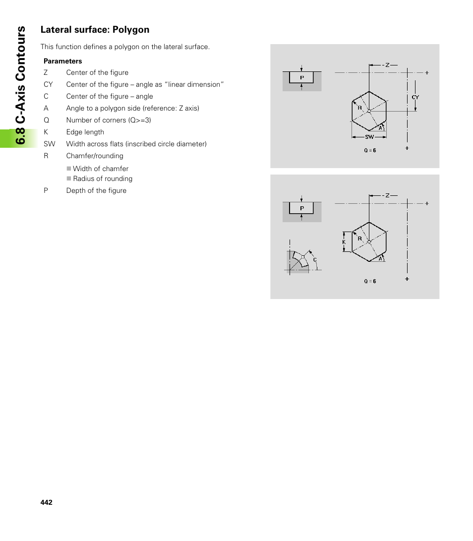 Lateral surface: polygon, 8 c-axis cont ours | HEIDENHAIN CNC Pilot 4290 V7.1 User Manual | Page 442 / 725