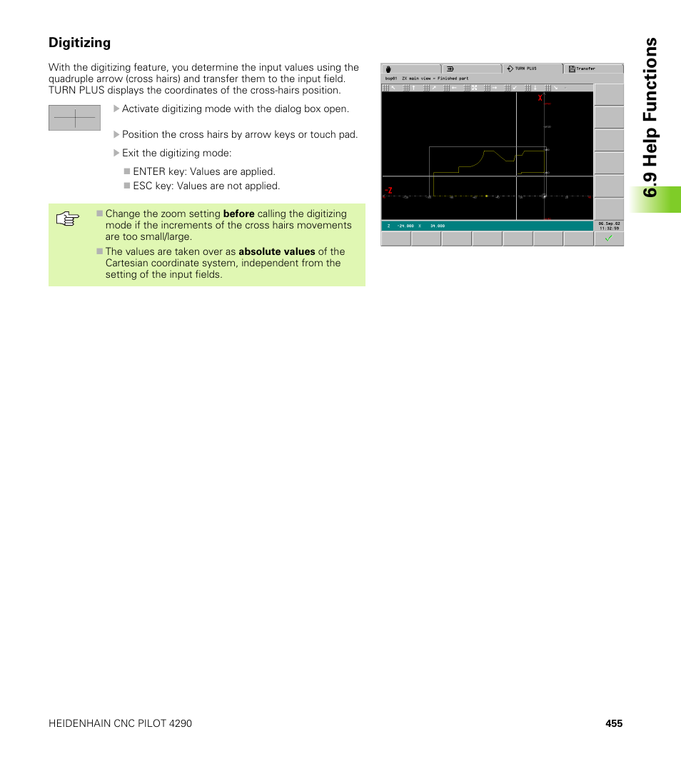 Digitizing, 9 help f unctions | HEIDENHAIN CNC Pilot 4290 V7.1 User Manual | Page 455 / 725
