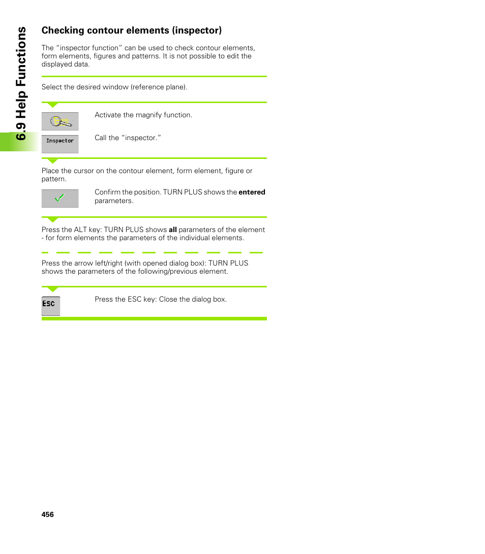 Checking contour elements (inspector), 9 help f unctions | HEIDENHAIN CNC Pilot 4290 V7.1 User Manual | Page 456 / 725