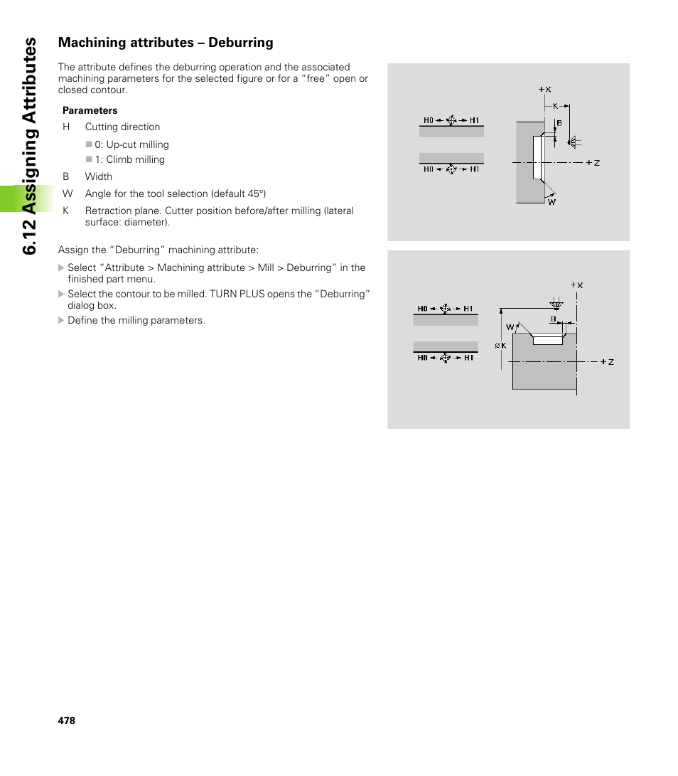Machining attributes – deburring, 12 assigning at tr ibut es | HEIDENHAIN CNC Pilot 4290 V7.1 User Manual | Page 478 / 725