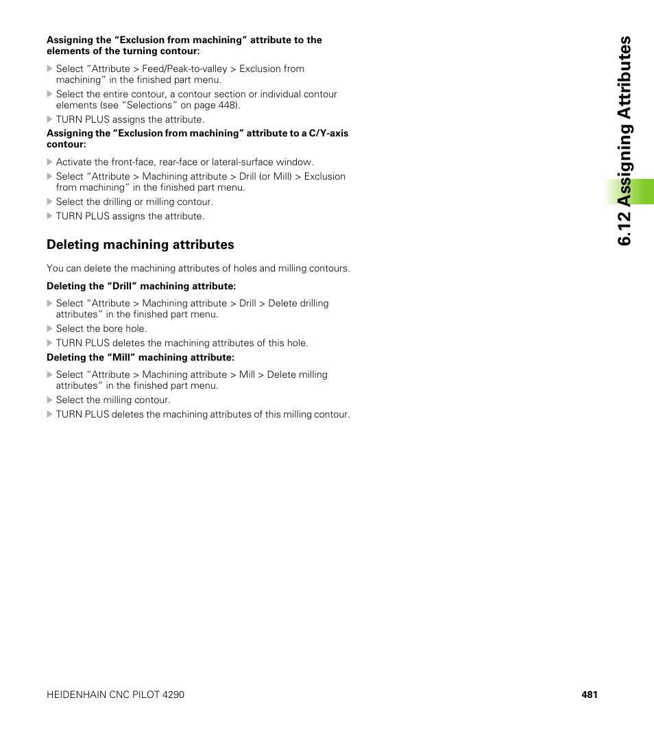 Deleting machining attributes, 12 assigning at tr ibut es | HEIDENHAIN CNC Pilot 4290 V7.1 User Manual | Page 481 / 725