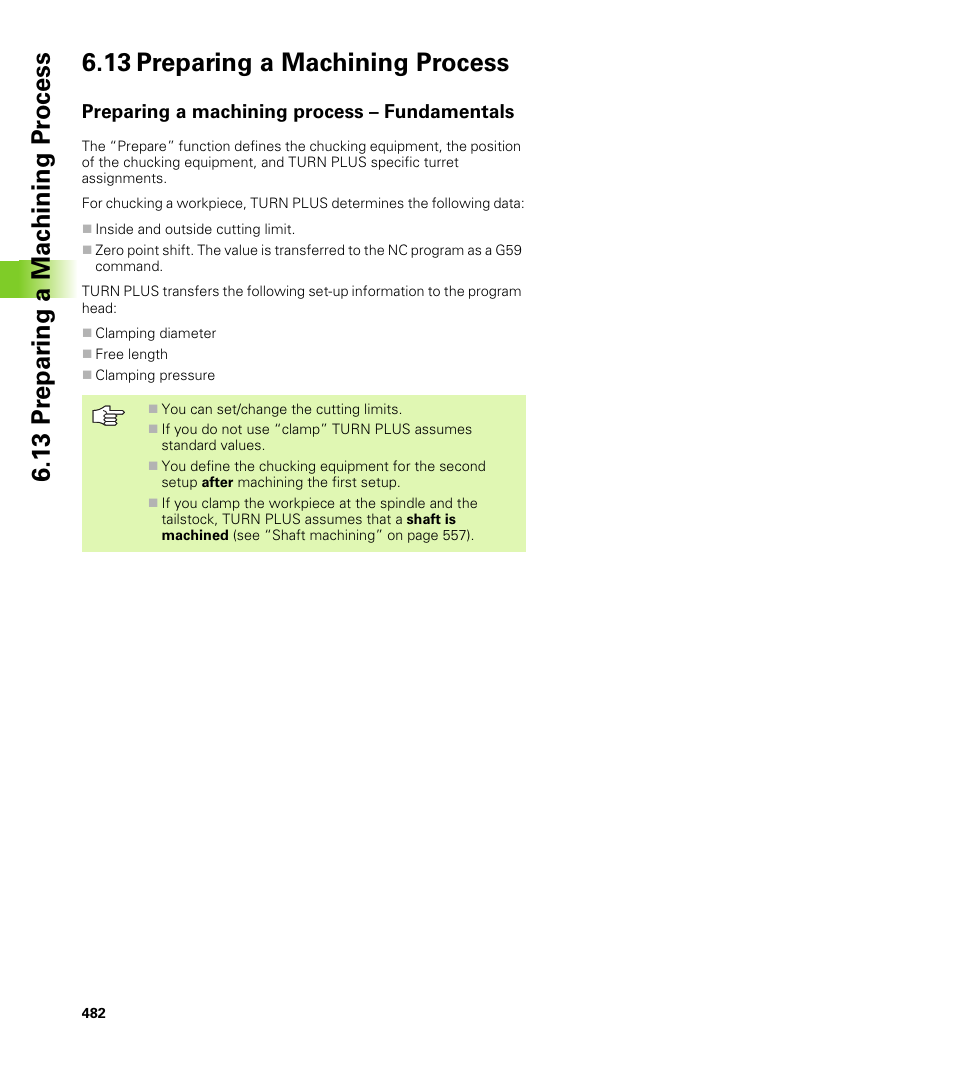 13 preparing a machining process, Preparing a machining process – fundamentals | HEIDENHAIN CNC Pilot 4290 V7.1 User Manual | Page 482 / 725