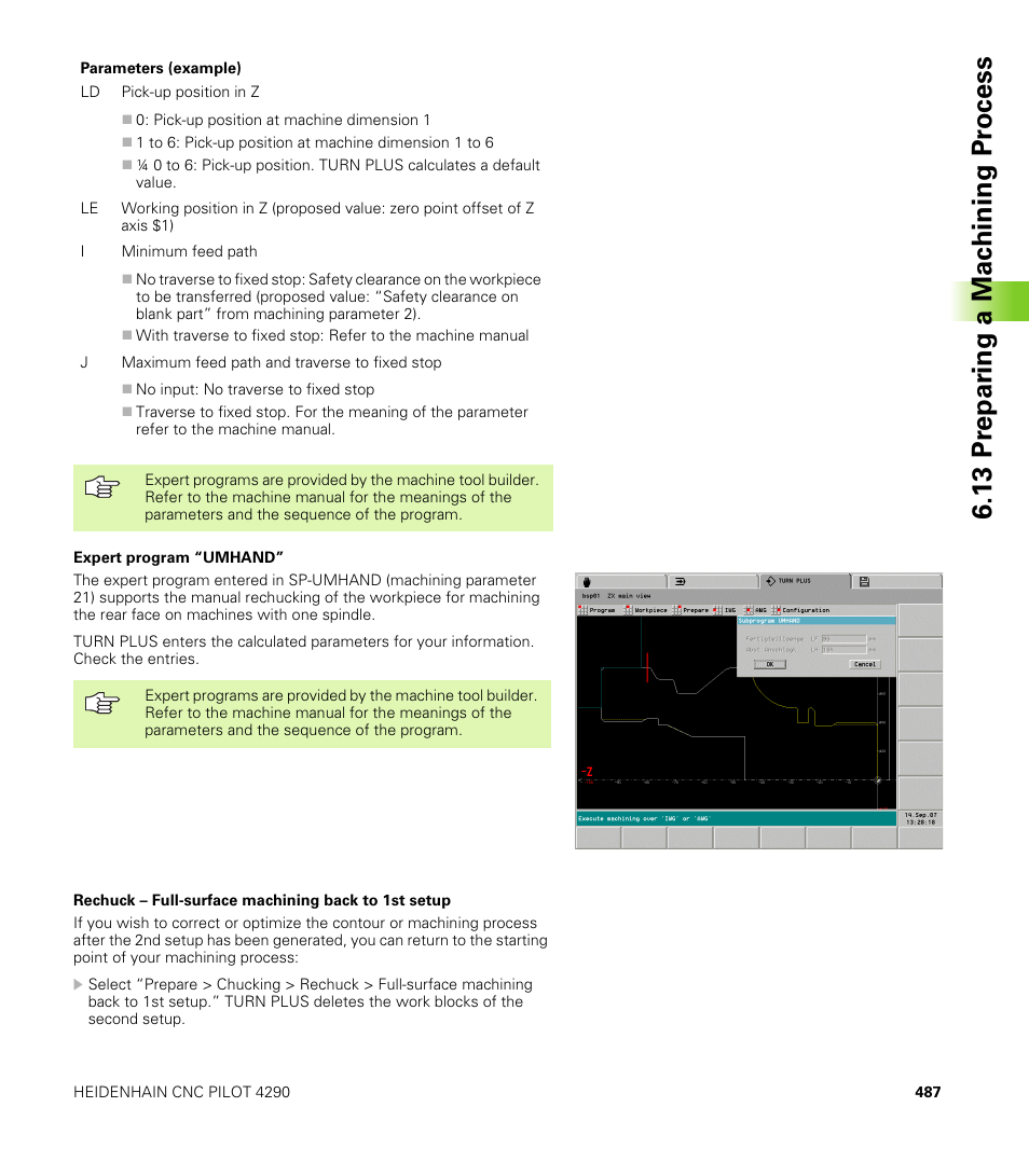 13 pr epar ing a mac h ining pr ocess | HEIDENHAIN CNC Pilot 4290 V7.1 User Manual | Page 487 / 725
