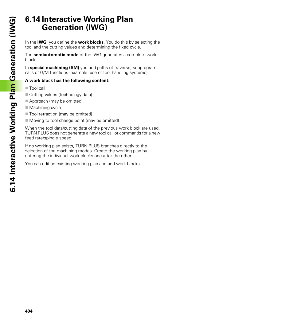 14 interactive working plan generation (iwg) | HEIDENHAIN CNC Pilot 4290 V7.1 User Manual | Page 494 / 725