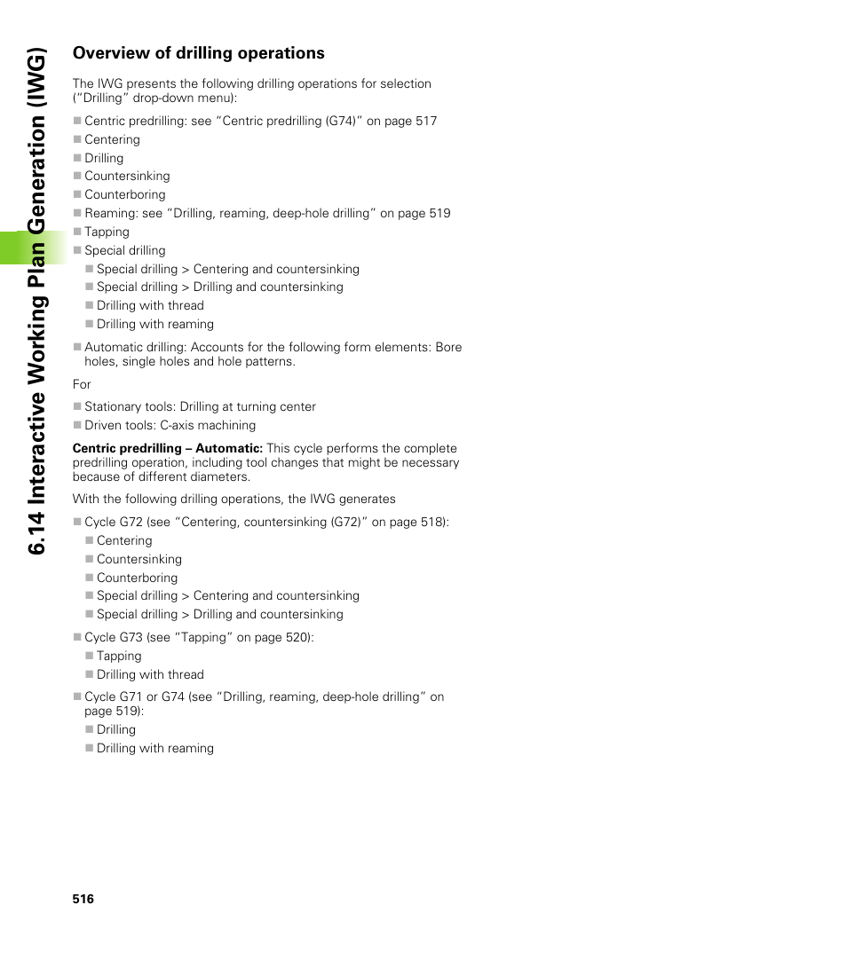 Overview of drilling operations | HEIDENHAIN CNC Pilot 4290 V7.1 User Manual | Page 516 / 725