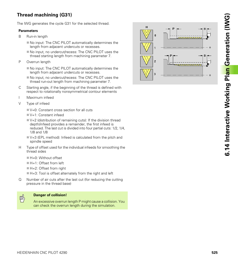 Thread machining (g31) | HEIDENHAIN CNC Pilot 4290 V7.1 User Manual | Page 525 / 725