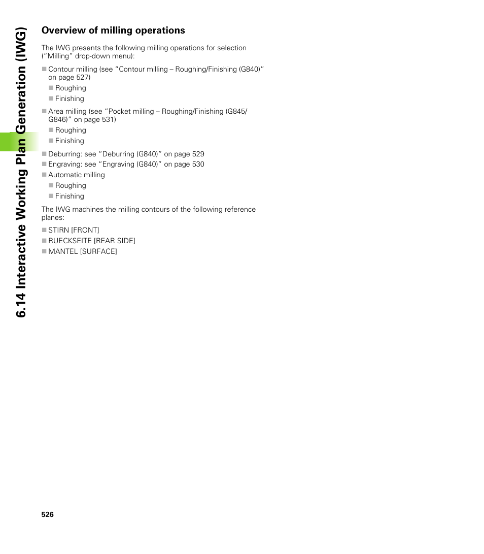 Overview of milling operations | HEIDENHAIN CNC Pilot 4290 V7.1 User Manual | Page 526 / 725