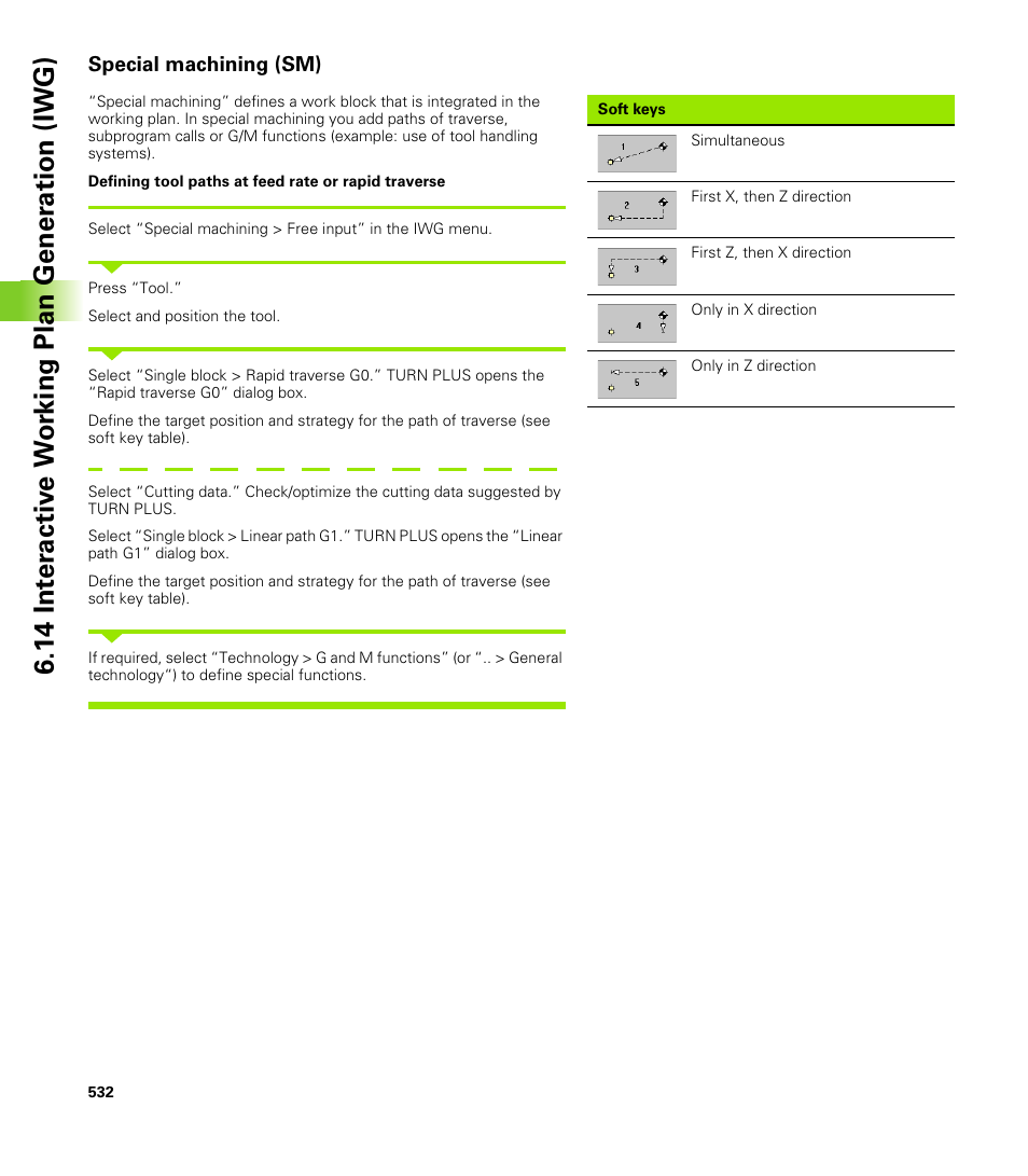 Special machining (sm) | HEIDENHAIN CNC Pilot 4290 V7.1 User Manual | Page 532 / 725