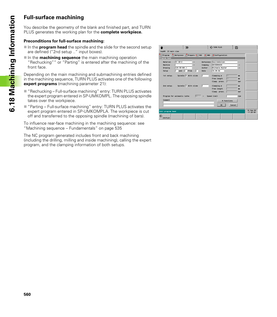 Full-surface machining, 1 8 mac h ining inf o rm ation | HEIDENHAIN CNC Pilot 4290 V7.1 User Manual | Page 560 / 725