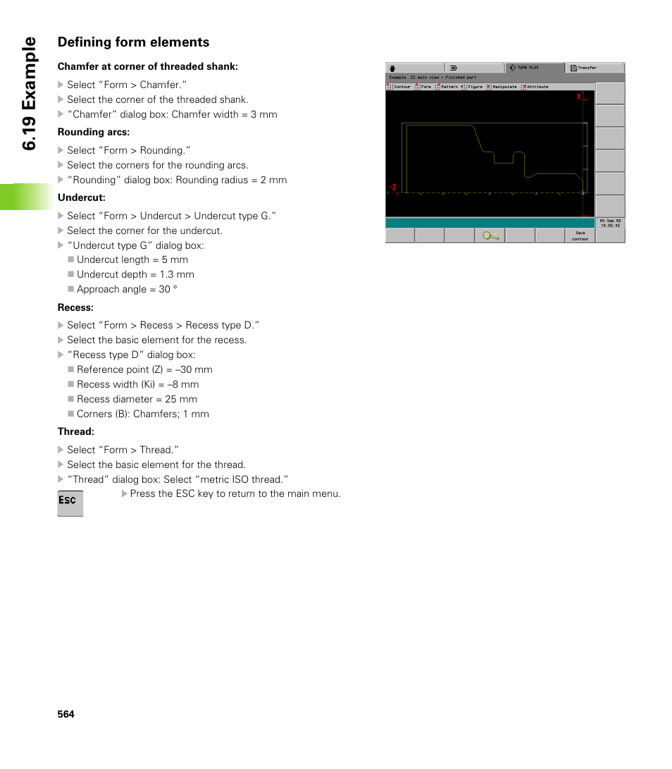 Defining form elements, 1 9 example | HEIDENHAIN CNC Pilot 4290 V7.1 User Manual | Page 564 / 725