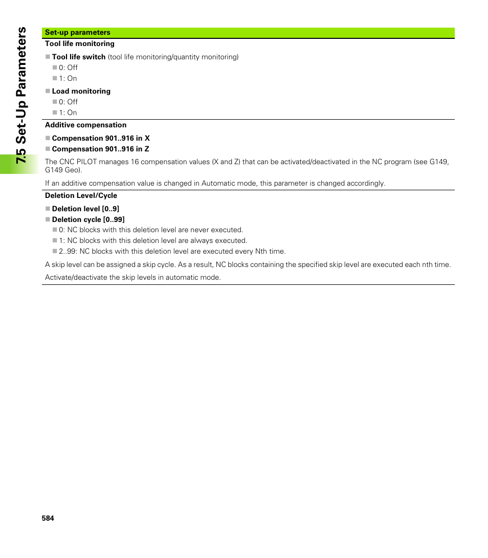 5 set-up p a ra met e rs | HEIDENHAIN CNC Pilot 4290 V7.1 User Manual | Page 584 / 725