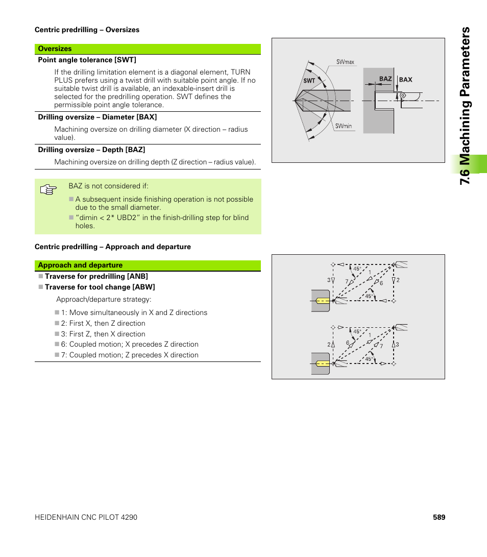 6 mac h ining p a ra met e rs | HEIDENHAIN CNC Pilot 4290 V7.1 User Manual | Page 589 / 725
