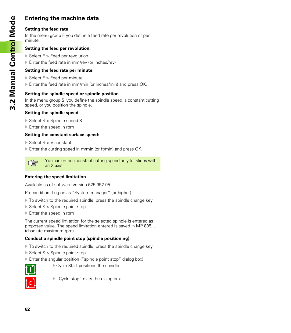 Entering the machine data, 2 manual contr o l mode | HEIDENHAIN CNC Pilot 4290 V7.1 User Manual | Page 62 / 725