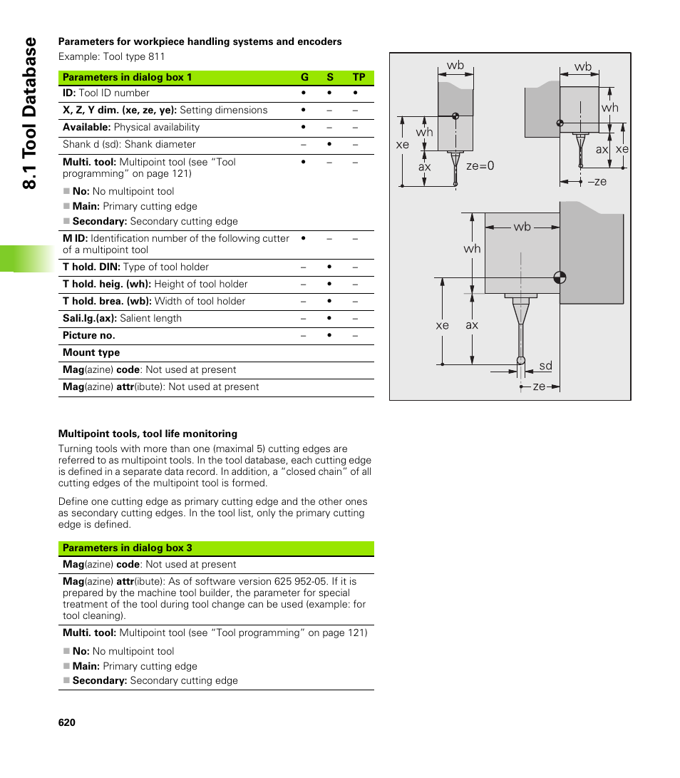 1 t o ol d a tabase | HEIDENHAIN CNC Pilot 4290 V7.1 User Manual | Page 620 / 725
