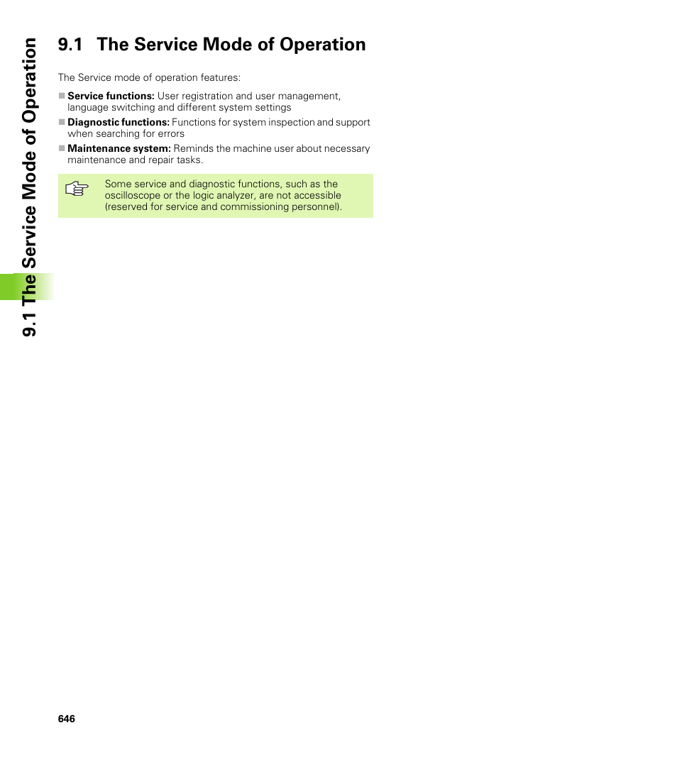1 the service mode of operation | HEIDENHAIN CNC Pilot 4290 V7.1 User Manual | Page 646 / 725