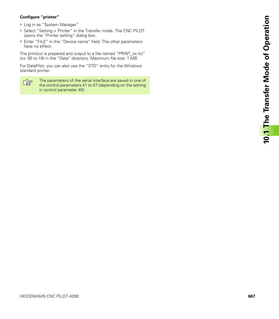 10 .1 the t ransf er mode of oper ation | HEIDENHAIN CNC Pilot 4290 V7.1 User Manual | Page 667 / 725