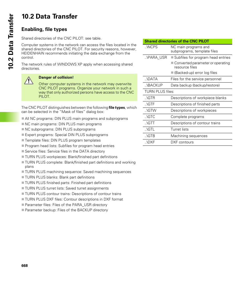 2 data transfer, Enabling, file types | HEIDENHAIN CNC Pilot 4290 V7.1 User Manual | Page 668 / 725