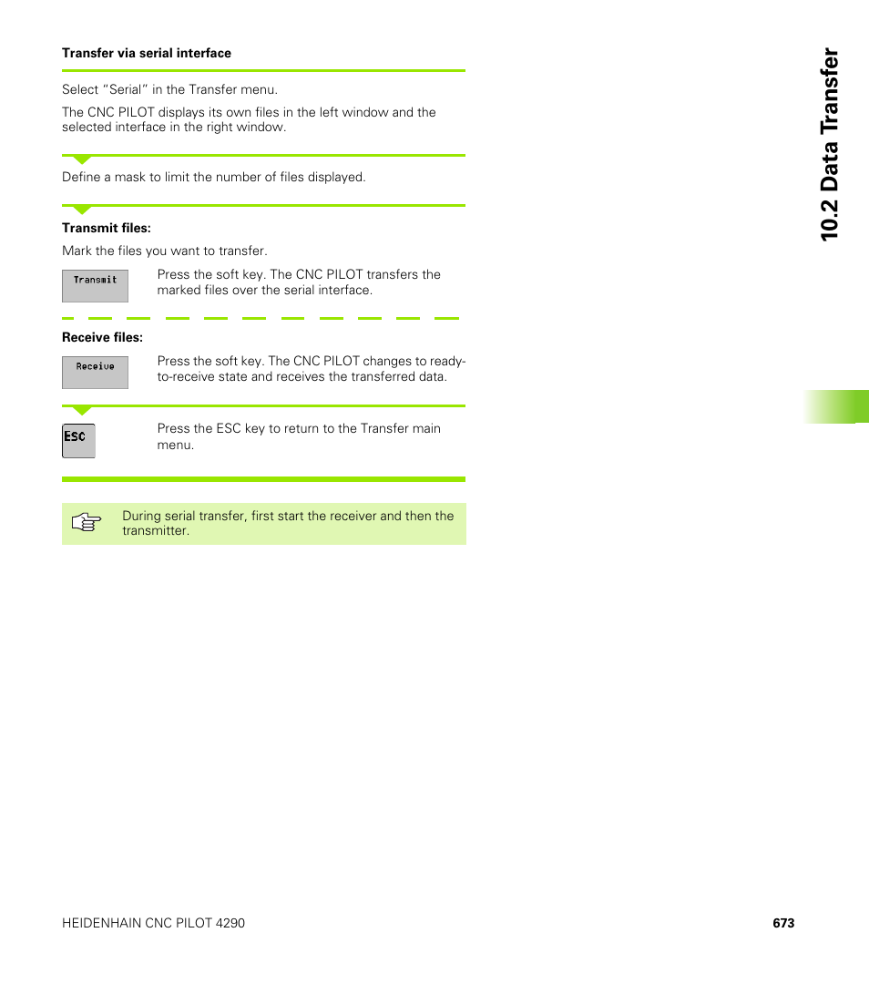10 .2 d a ta t ransf er | HEIDENHAIN CNC Pilot 4290 V7.1 User Manual | Page 673 / 725