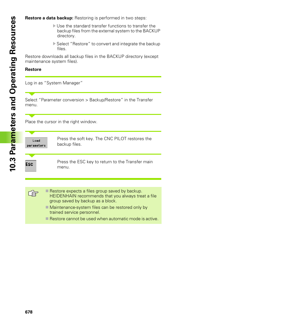 10 .3 p a ra met e rs and oper ating resour ces | HEIDENHAIN CNC Pilot 4290 V7.1 User Manual | Page 678 / 725