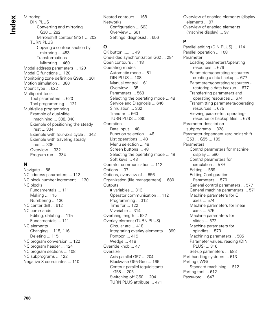 Index | HEIDENHAIN CNC Pilot 4290 V7.1 User Manual | Page 708 / 725