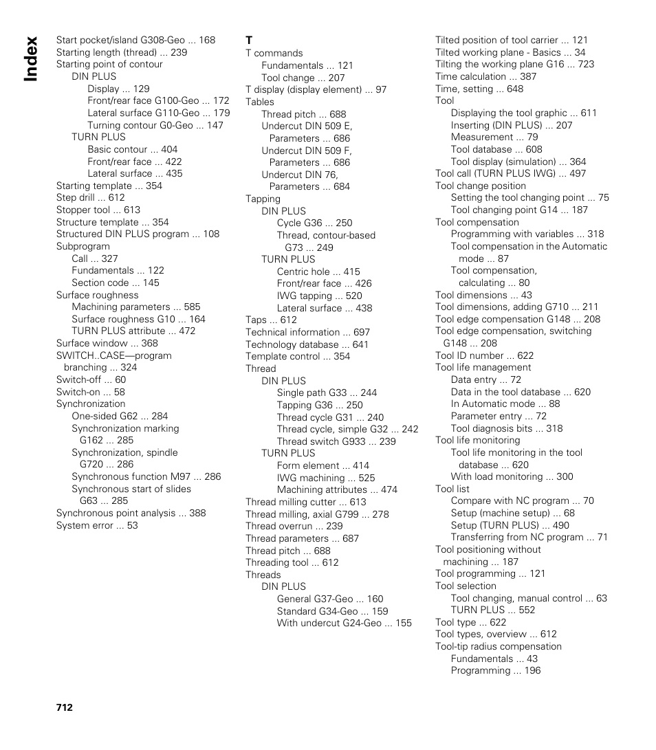 Index | HEIDENHAIN CNC Pilot 4290 V7.1 User Manual | Page 712 / 725