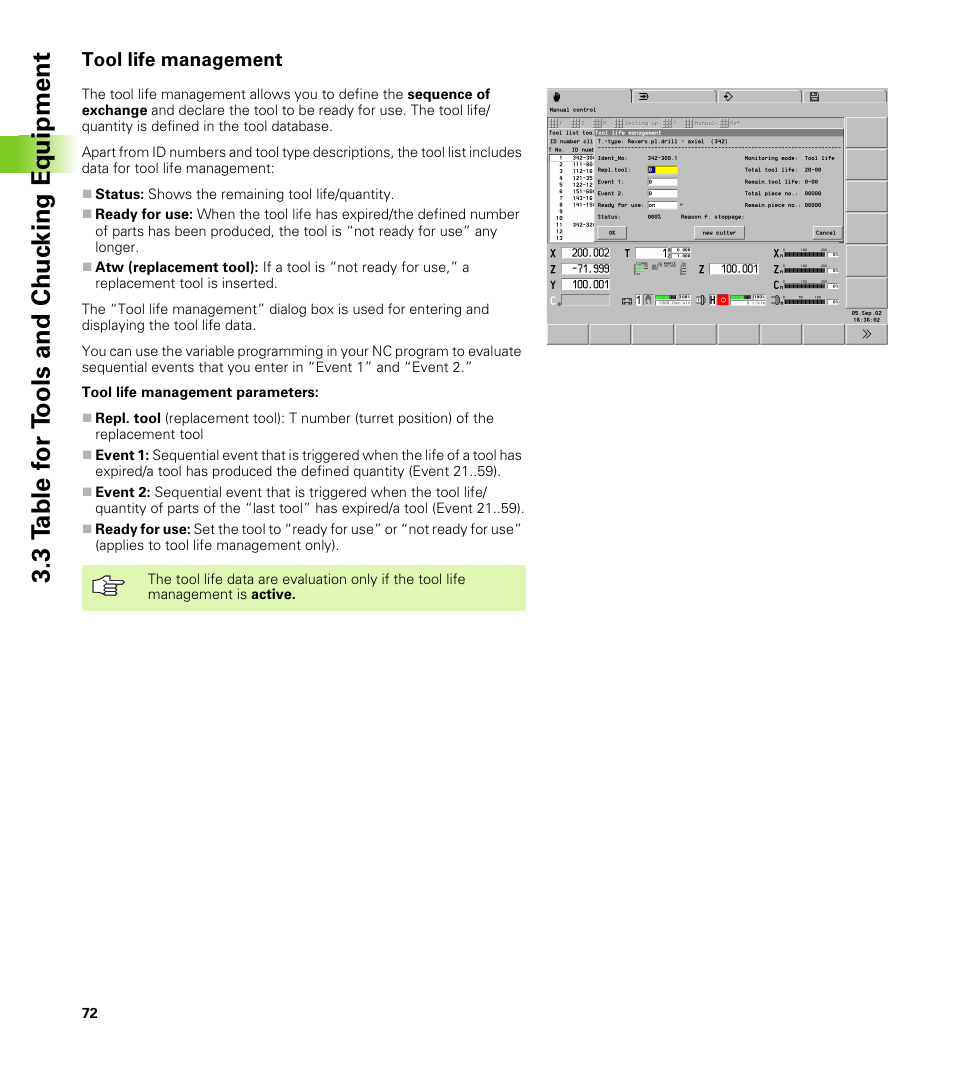Tool life management | HEIDENHAIN CNC Pilot 4290 V7.1 User Manual | Page 72 / 725