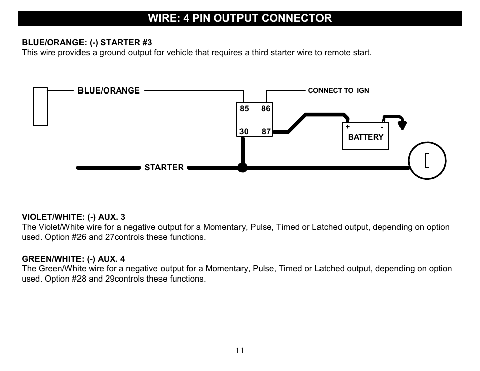 Wire: 4 pin output connector | Crimestopper Security Products CS-2014DP-TW2 User Manual | Page 11 / 32