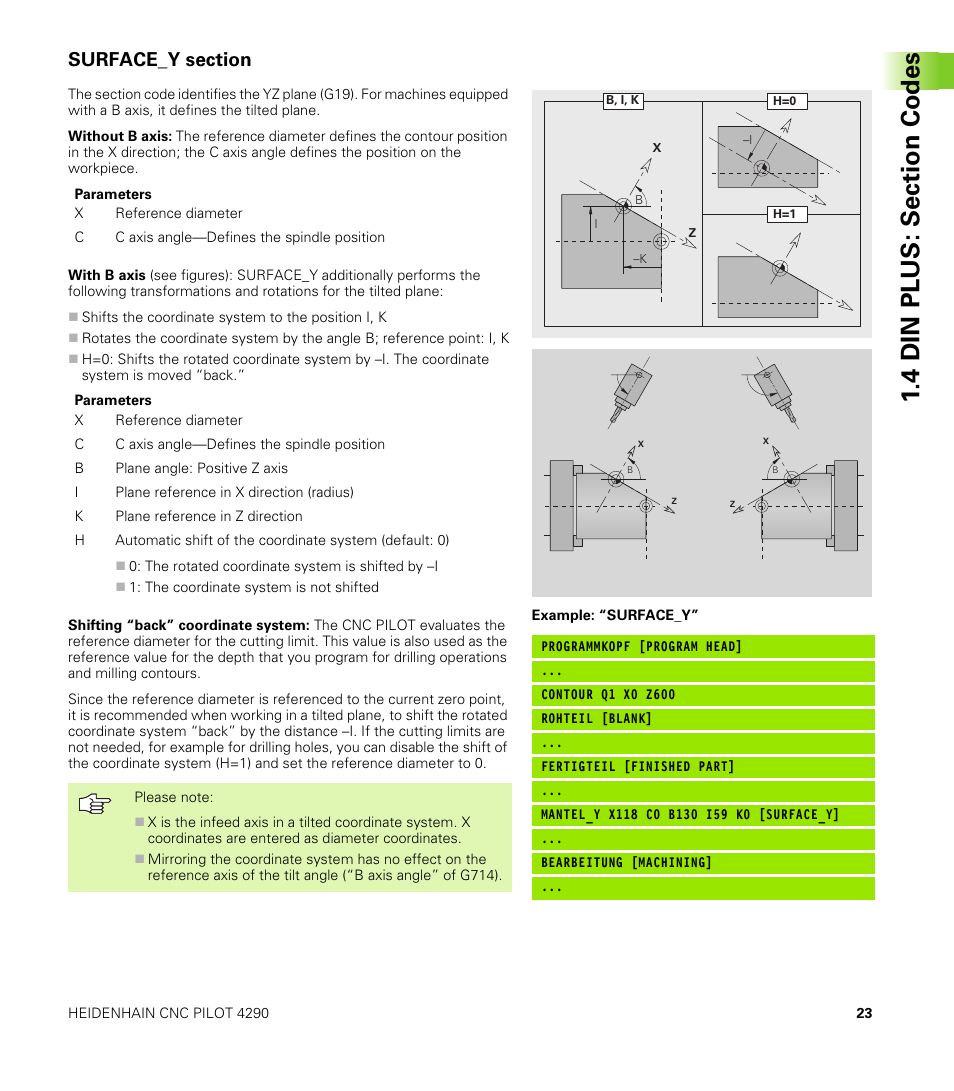 Surface_y section | HEIDENHAIN CNC Pilot 4290 V7.1 Description of B and Y axes User Manual | Page 23 / 119