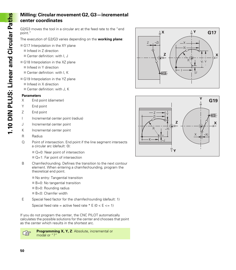 1 0 din plus: linear and cir c ular p a ths | HEIDENHAIN CNC Pilot 4290 V7.1 Description of B and Y axes User Manual | Page 50 / 119