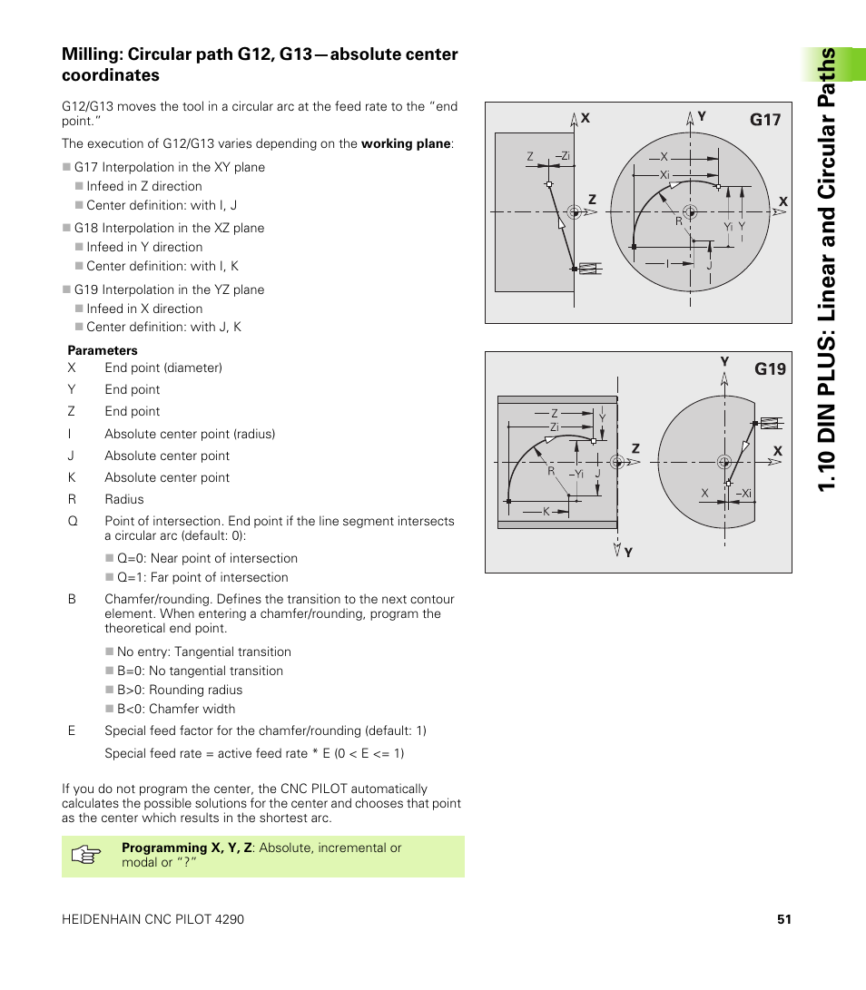 1 0 din plus: linear and cir c ular p a ths | HEIDENHAIN CNC Pilot 4290 V7.1 Description of B and Y axes User Manual | Page 51 / 119