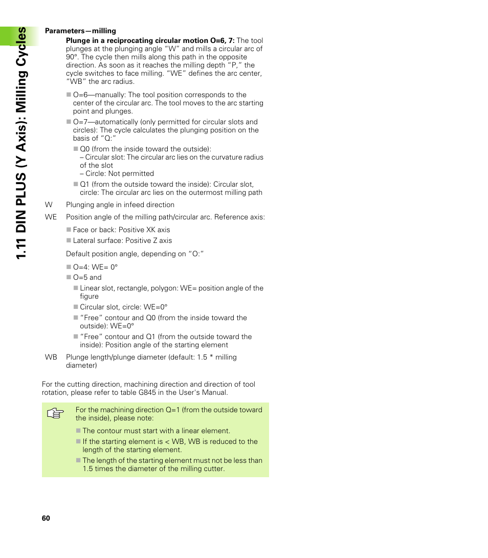 1 1 din plus (y axis): milling cy cles | HEIDENHAIN CNC Pilot 4290 V7.1 Description of B and Y axes User Manual | Page 60 / 119