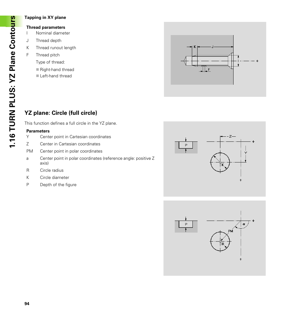 Yz plane: circle (full circle), 16 turn plus: yz plane cont ours | HEIDENHAIN CNC Pilot 4290 V7.1 Description of B and Y axes User Manual | Page 94 / 119