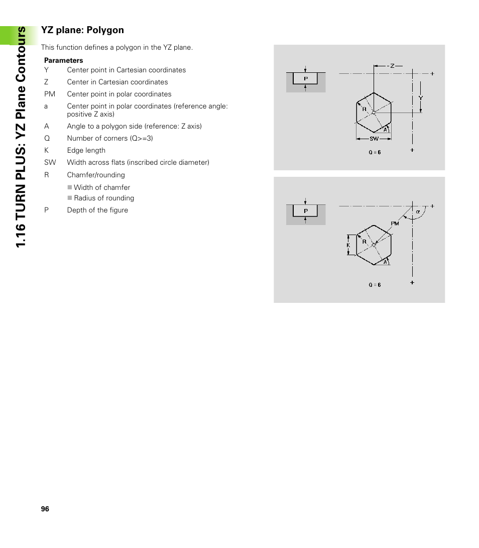 Yz plane: polygon, 16 turn plus: yz plane cont ours | HEIDENHAIN CNC Pilot 4290 V7.1 Description of B and Y axes User Manual | Page 96 / 119