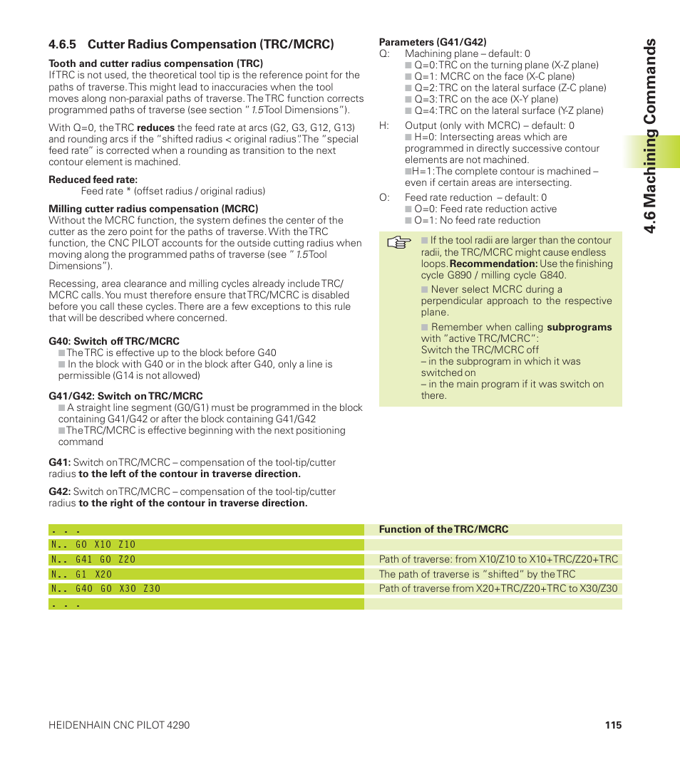 6 machining commands | HEIDENHAIN CNC Pilot 4290 User Manual | Page 127 / 481