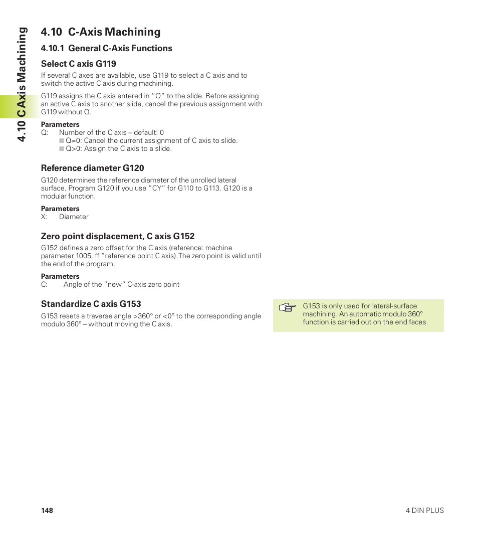 10 c-axis machining, 1 0 c axis mac hining | HEIDENHAIN CNC Pilot 4290 User Manual | Page 160 / 481