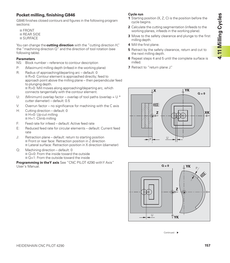 1 1 milling cy cles | HEIDENHAIN CNC Pilot 4290 User Manual | Page 169 / 481