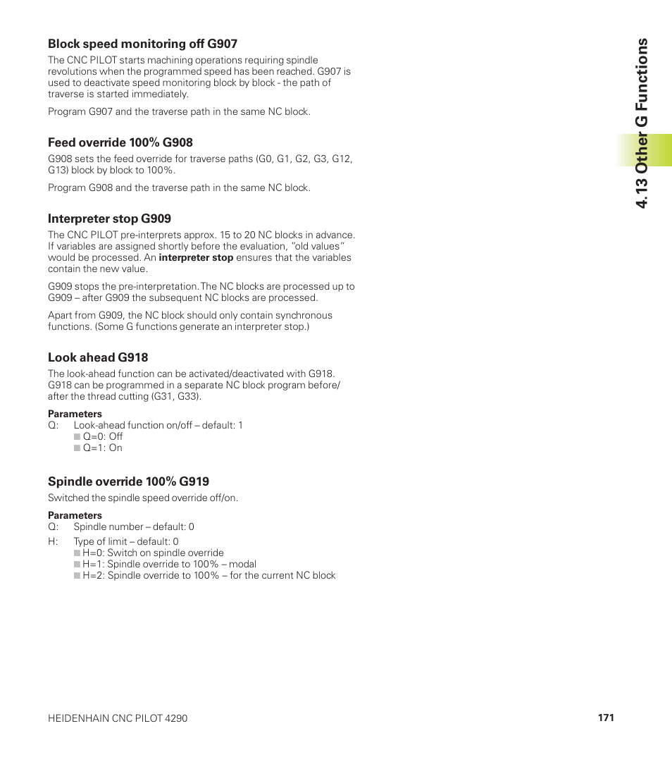13 other g functions | HEIDENHAIN CNC Pilot 4290 User Manual | Page 183 / 481