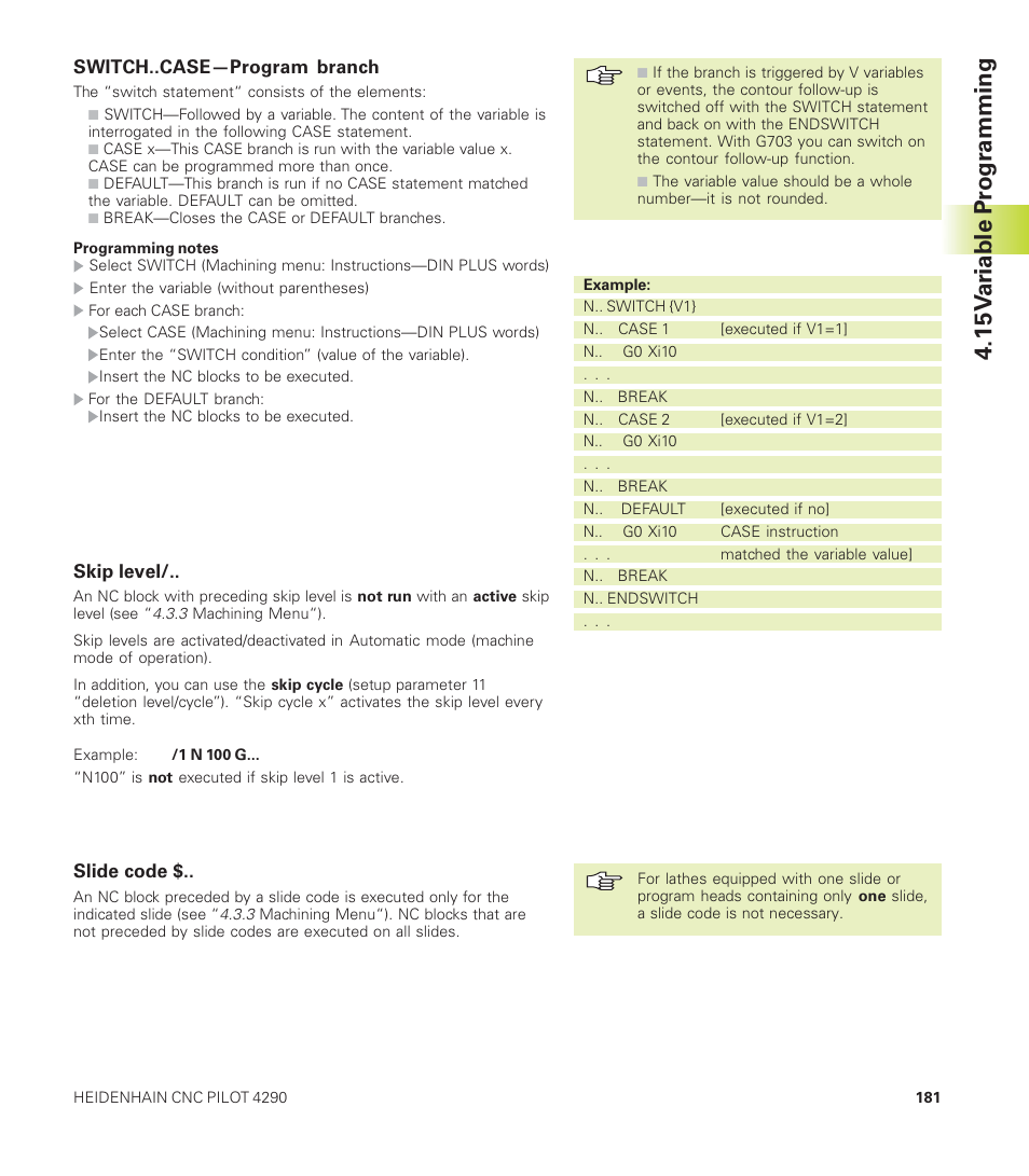15 v a riable pr ogr amming | HEIDENHAIN CNC Pilot 4290 User Manual | Page 193 / 481
