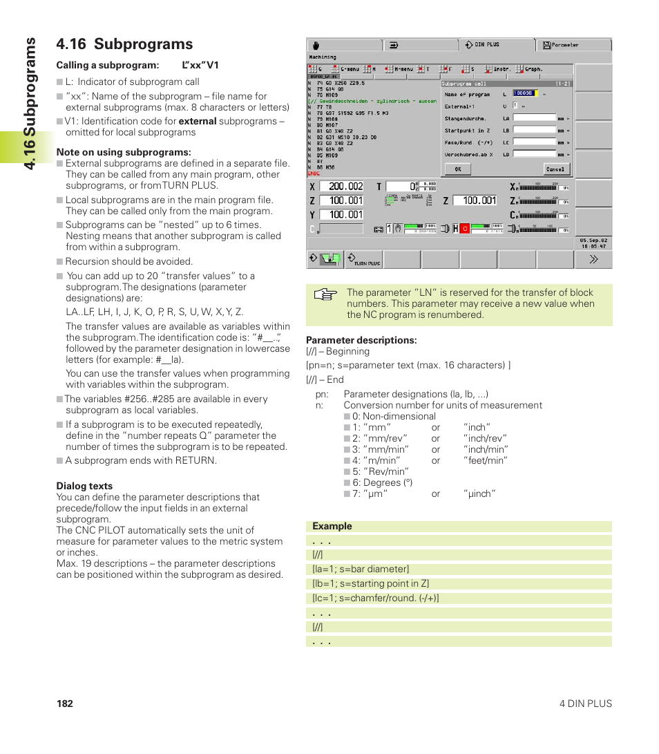 16 subprograms, 16 subpr ogr ams | HEIDENHAIN CNC Pilot 4290 User Manual | Page 194 / 481