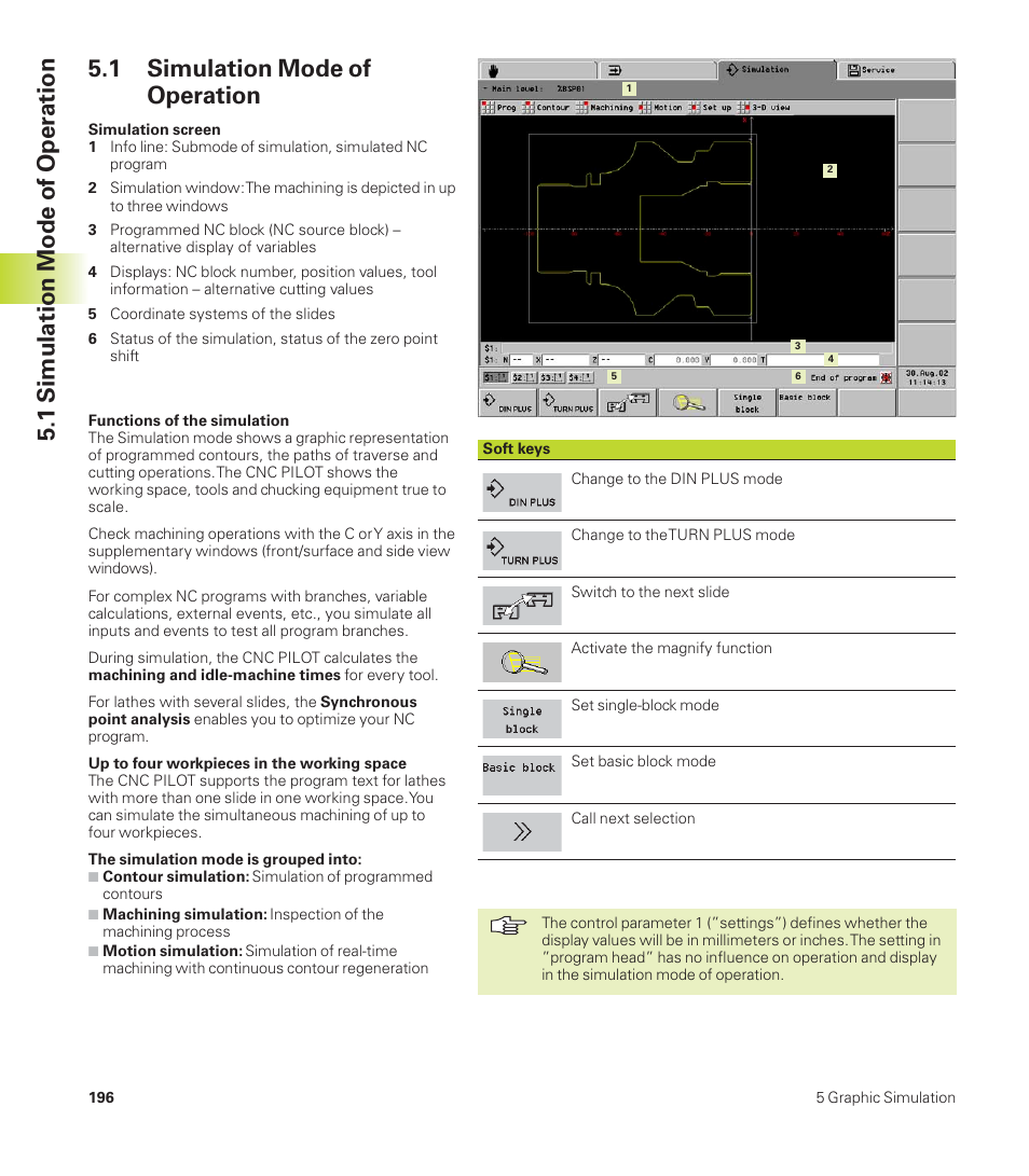 1 simulation mode of operation | HEIDENHAIN CNC Pilot 4290 User Manual | Page 208 / 481