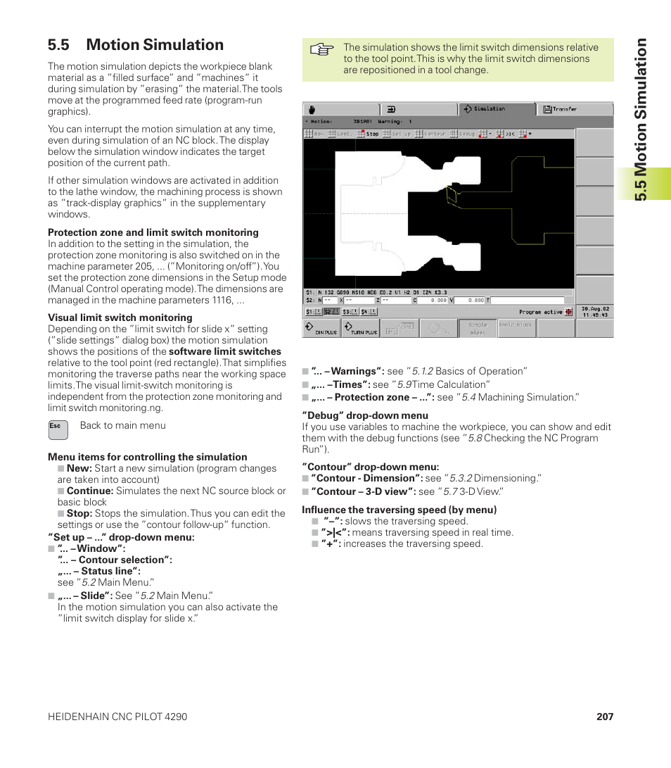 5 motion simulation | HEIDENHAIN CNC Pilot 4290 User Manual | Page 219 / 481