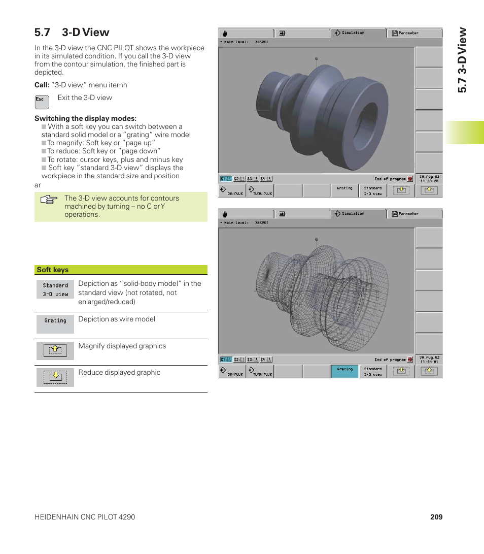 7 3-d view, 7 3-d v ie w | HEIDENHAIN CNC Pilot 4290 User Manual | Page 221 / 481
