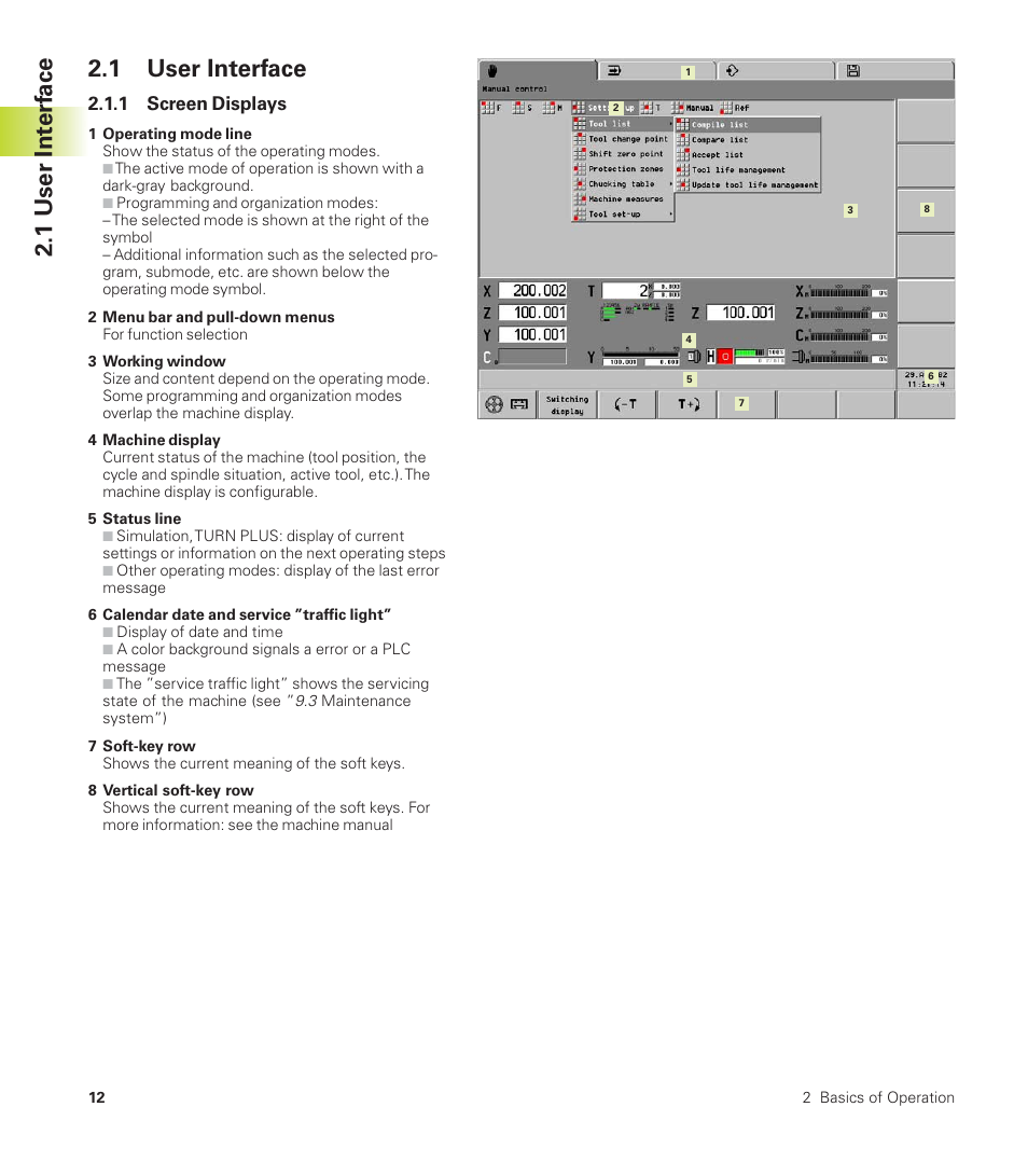 1 user int erf ace 2.1 user interface | HEIDENHAIN CNC Pilot 4290 User Manual | Page 24 / 481