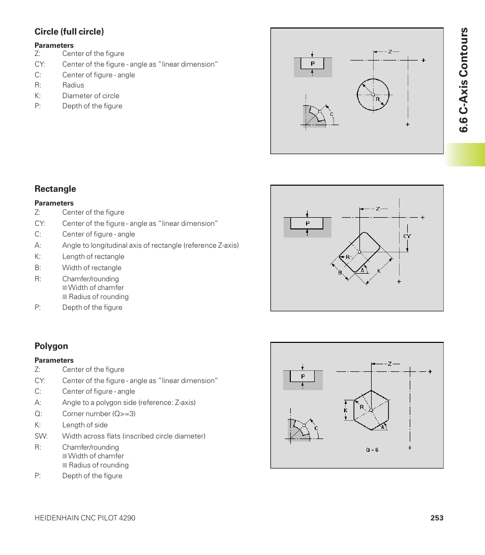 6 c-axis contours | HEIDENHAIN CNC Pilot 4290 User Manual | Page 265 / 481