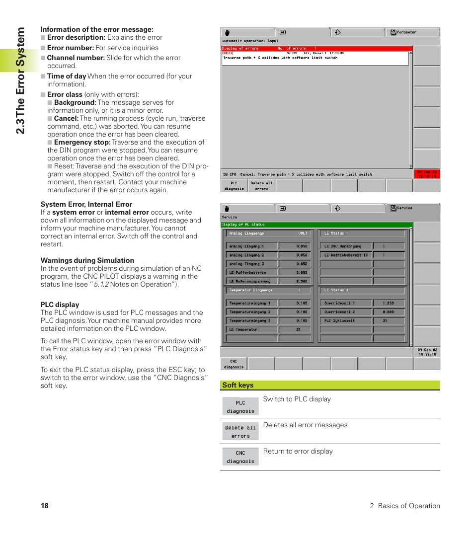 3 the er ror s yst e m | HEIDENHAIN CNC Pilot 4290 User Manual | Page 30 / 481