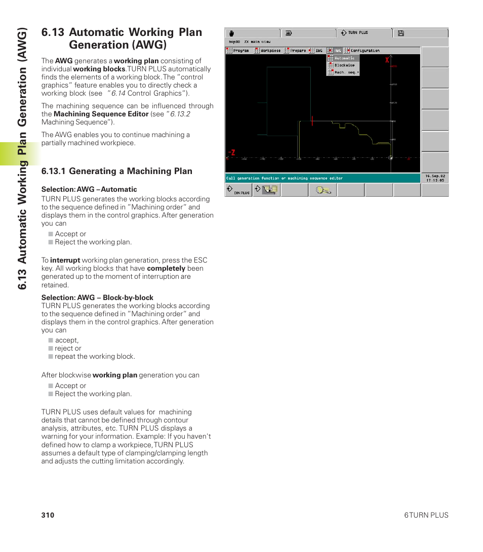 13 automatic working plan generation (awg), 13 a u tomatic w o rking plan gener ation (a wg) | HEIDENHAIN CNC Pilot 4290 User Manual | Page 322 / 481