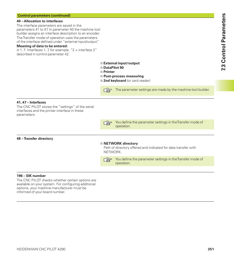 3 contr ol p a ra met ers | HEIDENHAIN CNC Pilot 4290 User Manual | Page 363 / 481