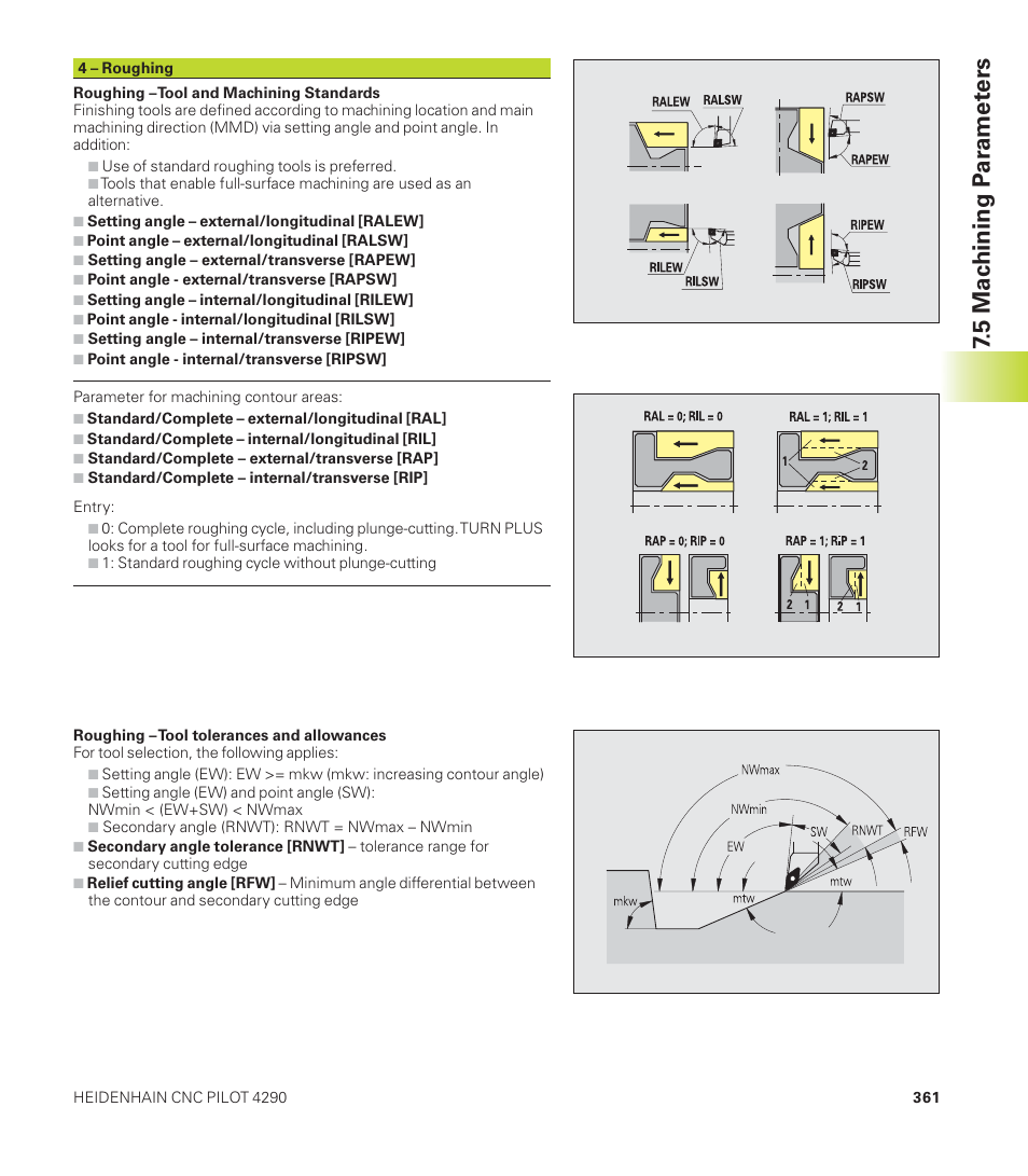 5 mac hining p a ra met ers | HEIDENHAIN CNC Pilot 4290 User Manual | Page 373 / 481